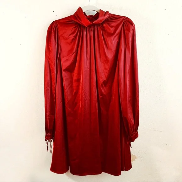belle badgley mischka red dress Belle Badgley Mischka Raya One Shoulder Draped Side Slit Maxi Dress